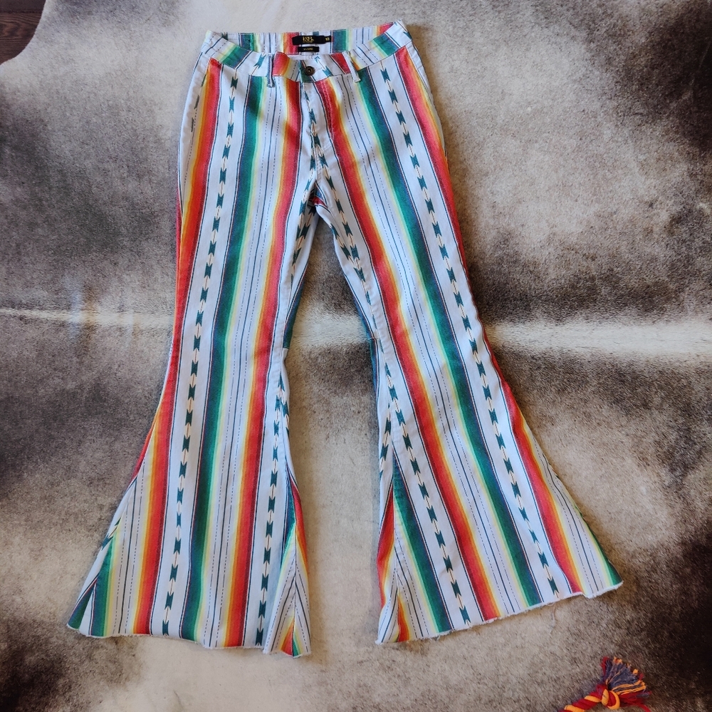 L&B Multicolor Striped Flare Jeans